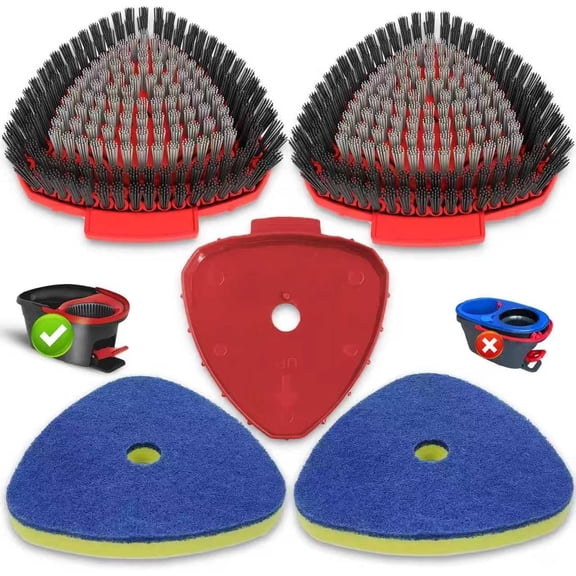 Spin Mop Replacement Compatible with O Cedar EasyWring 1 , Heads,Scrub Brush Attachment for Bathroom,Kitchen and Various of Hard Floors