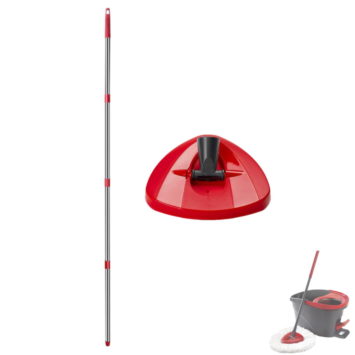 Spin Mop Replacement Handle + 1 Triangle Base For Oceda Easywring 1