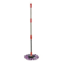 Spin Mop Replacement Mop Handle,360 Degrees Rotating Telescopic Replacement Mop Stick with Reinforced Plastic Disc for Spin Mop Bucket Cleaning System,Household Cleaning Accessories(Black)