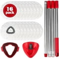 thumbnail image 1 of Spin Mop Replacement Set for O-Ceda EasyWring 1-Tank System, 16 Microfiber Mops Refills,1 Scrubber Head,1 Triangle Base,and(31-63in) Adjustable Handle Combo, 1 of 5