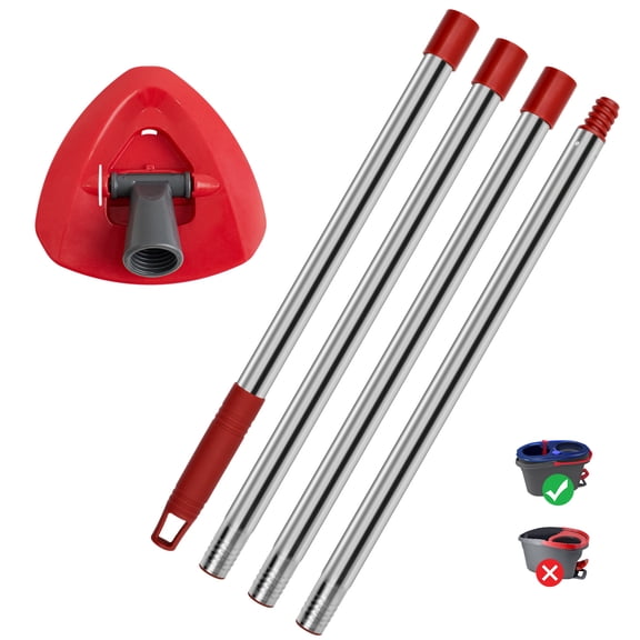 GFRED Mop Handle & Mop Base Replacement fit O-Cedar RinseClean, Stainless Steel Stick