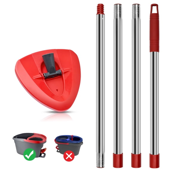 GFRED Mop Handle & Mop Base Replacement fit O-Cedar EasyWring, Stainless Steel Stick