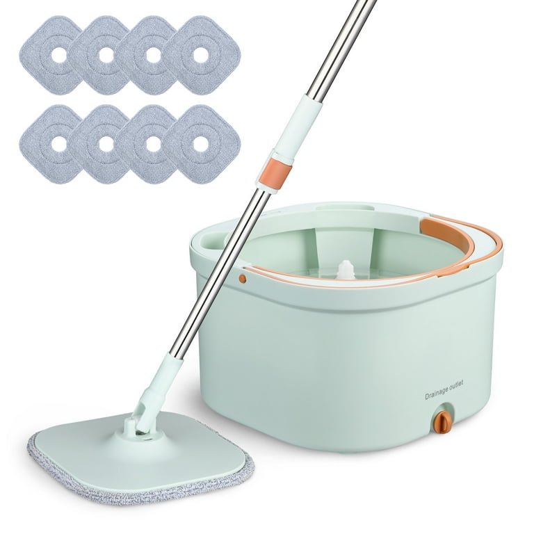 Efficient Floor Cleaning with 360° Spin Mop Buckets - Separate Dirty Water  - 3 Replaceable Microfiber Heads - Wet/Dry - Ideal for Home & Office Use.