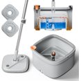 thumbnail image 1 of Spin Mop and Bucket Set with Self Separation Dirty Clean Water System, Wringing 360° Rotating Square Head for Home Floors Cleaning (1.0 (2 Pads)), 1 of 5