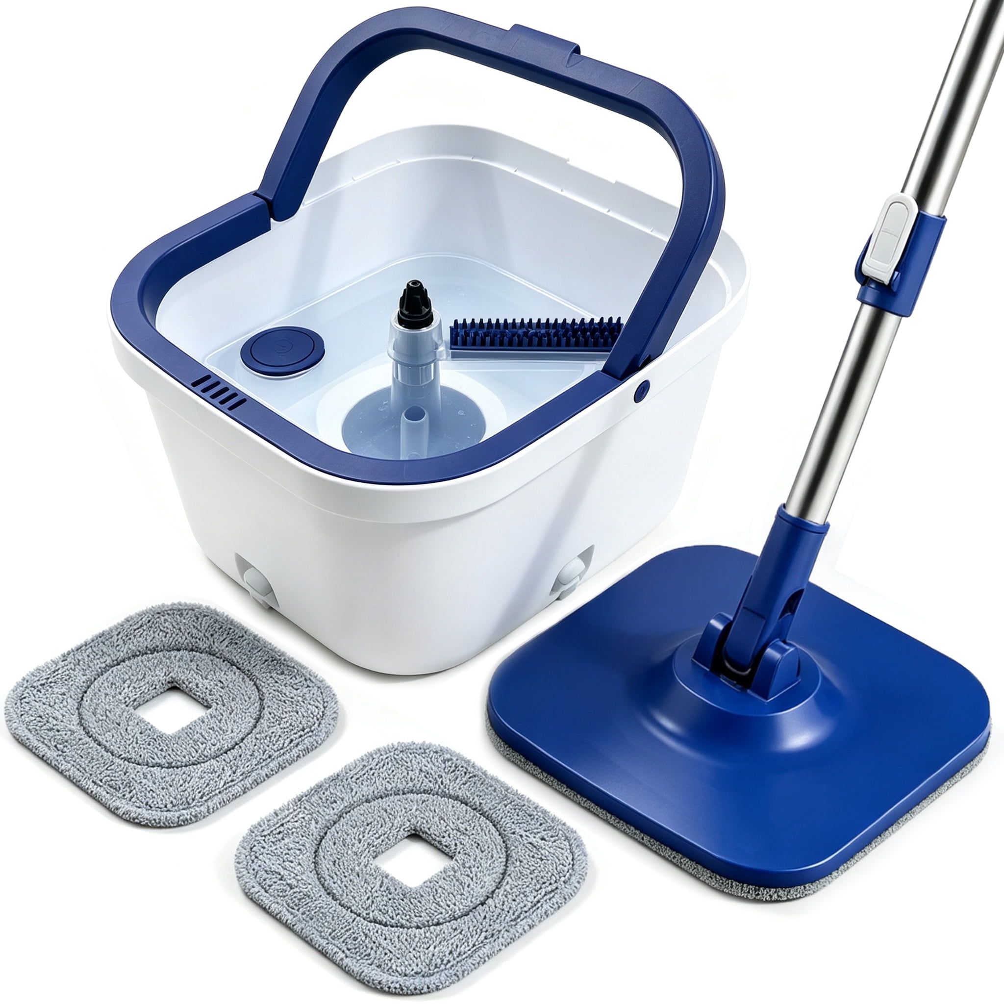 GARITIN Spin Mop and Bucket with Clean Dirty Water Separation, Microfiber Floor Mop for Hardwood Tile
