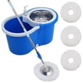 thumbnail image 1 of 360° Spinning Mop Bucket System with 3 Microfiber Mop Replacement Heads, 1 of 7