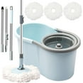 thumbnail image 1 of Spin Mop and Bucket with Wringer Set,360° System 3 Microfiber Refills 50" Extended Handle for Floor Cleaning, 1 of 4