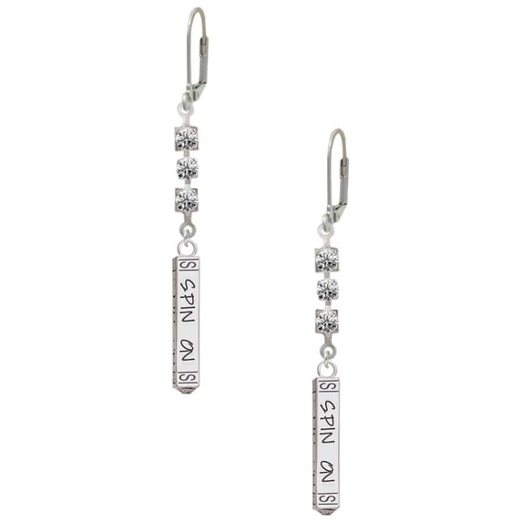 Spin On Bar Crystal Madison Leverback Earrings