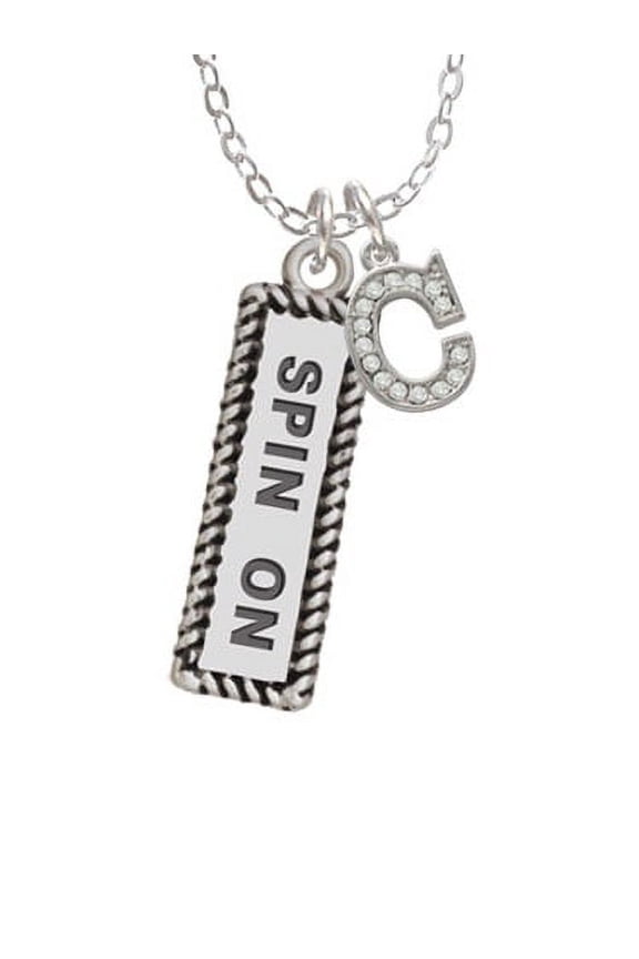 Spin On - C - Crystal Initial Sophia Necklace, 18"+1"