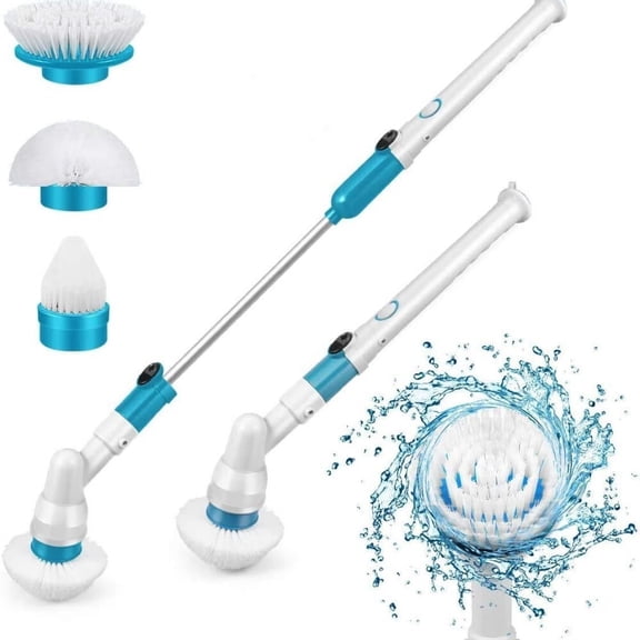 Spin Scrubber,360 Cordless Tub and Tile Scrubber,Multi-Purpose Power Surface Cleaner with 3 Replaceable Cleaning Scrubber Brush Heads,1 Extension Arm and Adapter