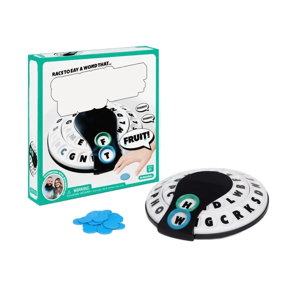 Spin & Shout Word Game, Multiplayer Fast-Talking Vocabulary Competition, Spinning Letter Device With Marking Tokens, Brain Game For Team Building And Weekend Party Nights