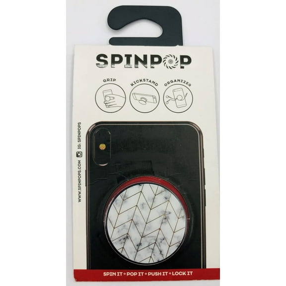 SpinPop Phonegrip, Foil Marble White