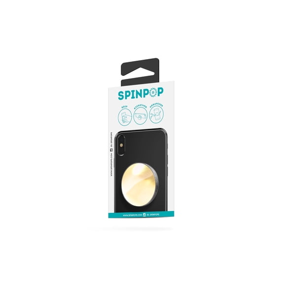 SpinPop Universal Phone Grip and Kickstand for Phones and Tablets - Gold Mirror