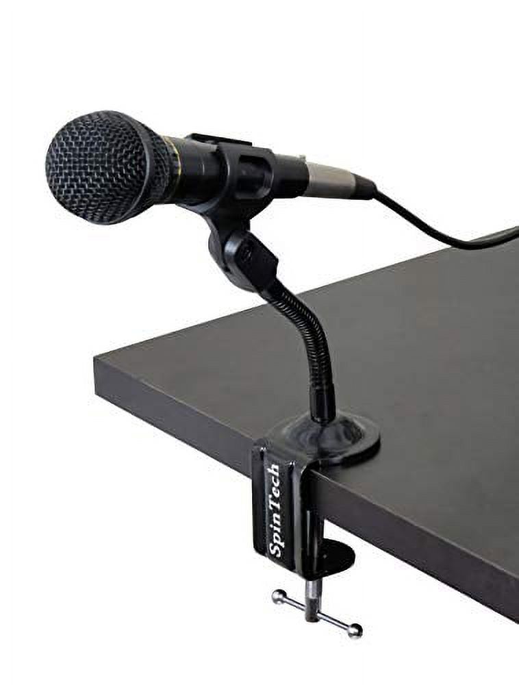 SpinTech Flexible Gooseneck Microphone Stand with Desk Clamp for Radio