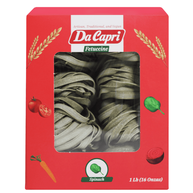 Spinach Fettuccine (Pack Of 2) Artisanal Homemade Italian Style Pasta