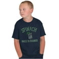 thumbnail image 1 of Spinach Makes Ya Stronger Popeye Crewneck T Shirts Boy Girl Teen Brisco Brands XS, 1 of 6