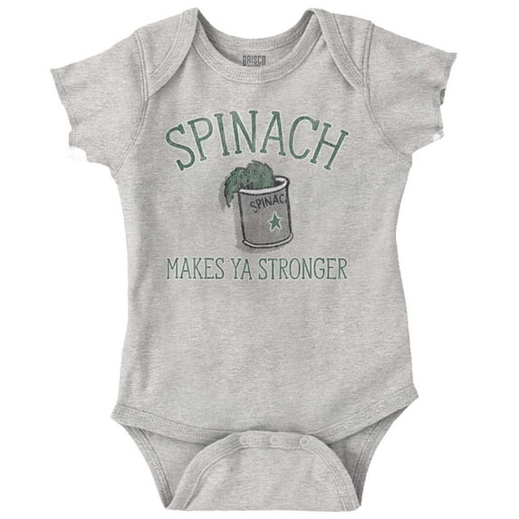 Spinach Makes Ya Stronger Popeye Romper Boys or Girls Infant Baby Brisco Brands 12M