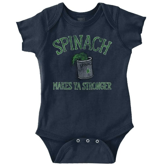 Spinach Makes Ya Stronger Popeye Romper Boys or Girls Infant Baby Brisco Brands NB