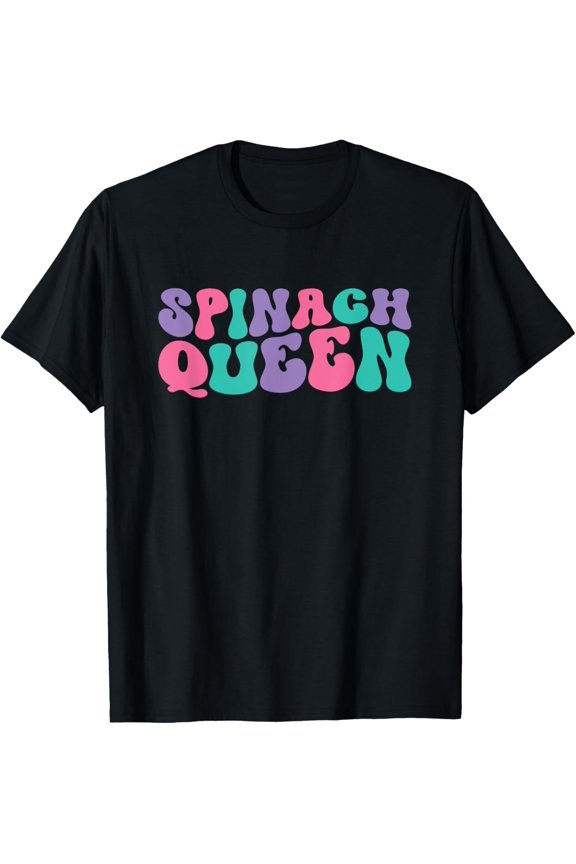 Spinach Queen Womens Retro Vintage Wavy Groovy T-Shirt