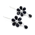 thumbnail image 1 of Spinal Black Gemstone 925 Sterling Silver Handmade Jewelry Earring Size -1.80, 1 of 2