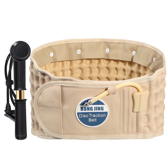 HONGJING Decompression Belt for Lower Back Pain Relief, Inflatable Back Brace with Hand Pump, One Size Fits 29-49 Waist