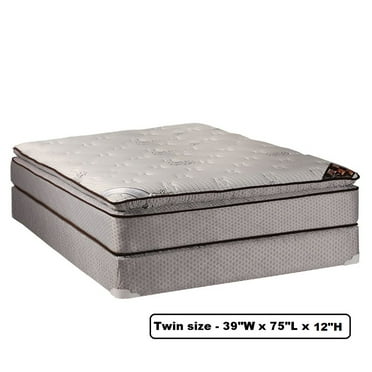 Spinal Dream Plush PillowTop (Eurotop) Mattress Set with Bed Frame Included (Twin - 39"x75"x12") - Sleep System, Fully Assembled, Great for your Back, Longlasting by Dream Solutions USA