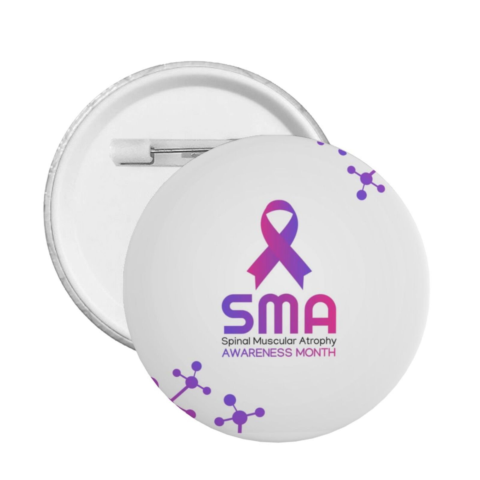 Spinal Muscular Atrophy Awareness Month Pin Button Badge, Personalised ...