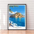 Spinalonga Greece Illustration Poster, Crete Fortress Island ...