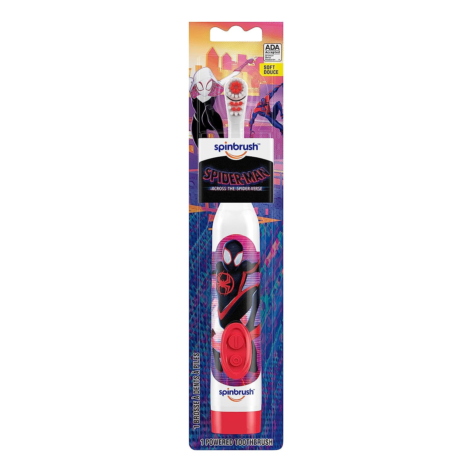 Spinbrush Kids Soft Douce Electric Toothbrush, Spider-Man, 1 ct, 4-Pack