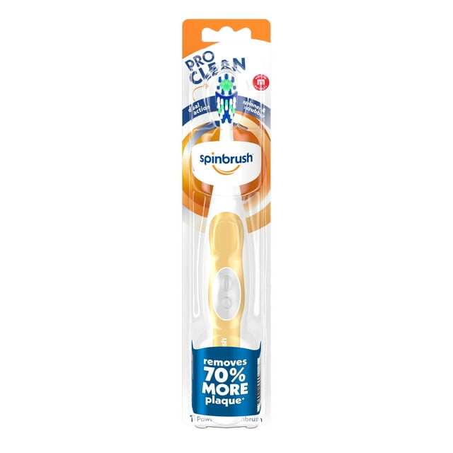 Spinbrush PRO CLEAN Battery Powered Electric Toothbrush for Adults, Medium Bristles, Color May Vary