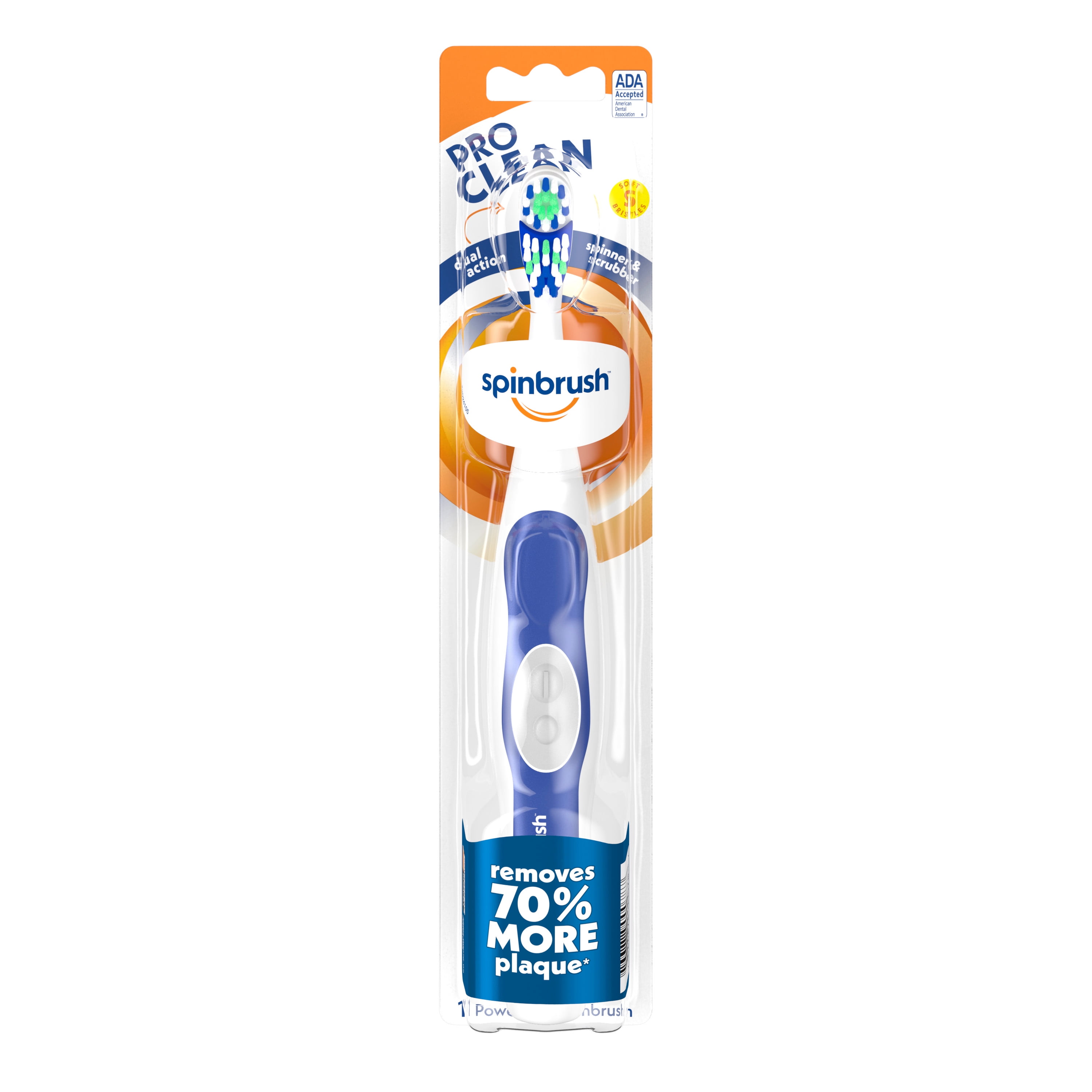 Spinbrush PRO CLEAN Battery Powered Toothbrush for Adults, Soft