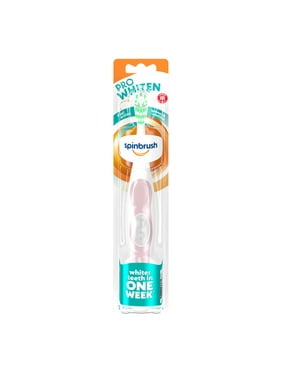 Spinbrush PRO WHITEN Battery Powered Toothbrush for Adults, Medium Bristles, Color May Vary