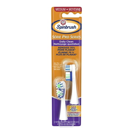 Spinbrush Pro Clean Replacement Heads, Soft Bristles, For Battery Toothbrush 2 ct - 4 Pack