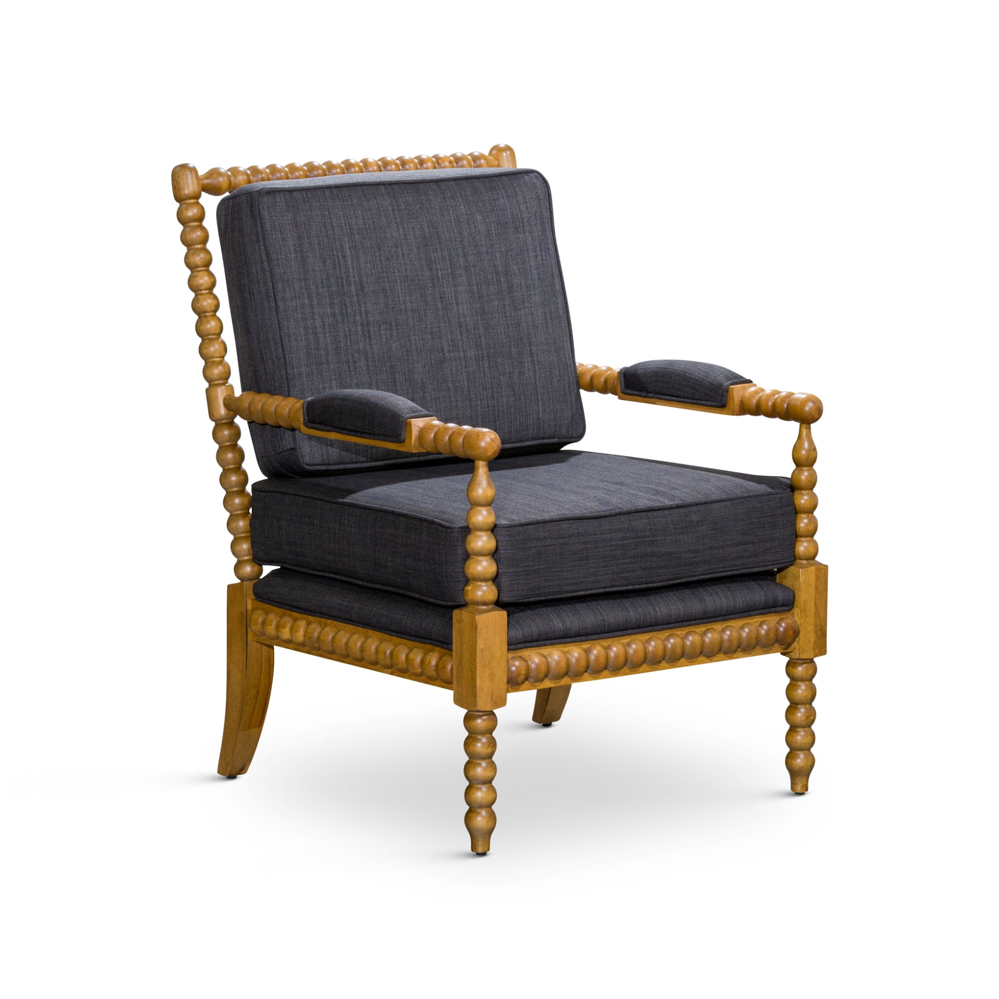 Spindle Accent Chair with Padded Armrest - Oak