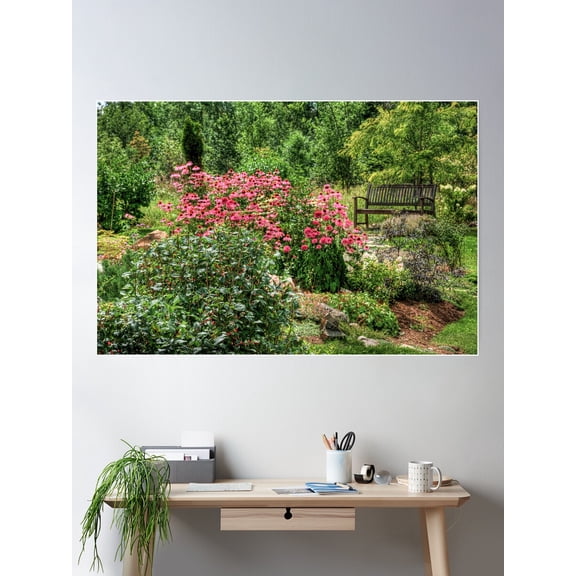 Spindletree Garden Bench Poster Wall Art, Modern Wall Decor For Living Room Bedroom, 12x18 UNFRAMED