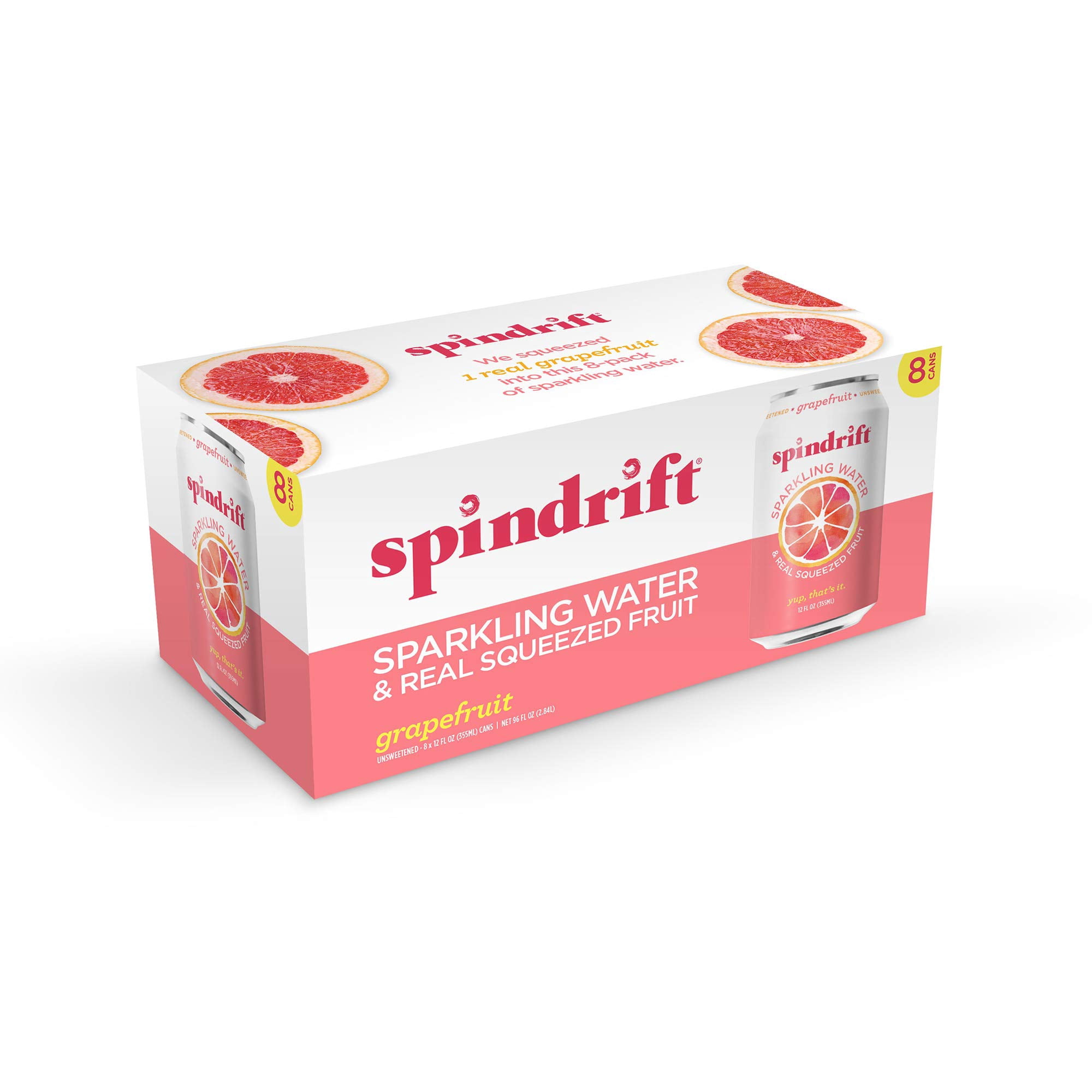 Spindrift Grapefruit Sparkling Water, 12 Fl Oz (Pack Of 8)