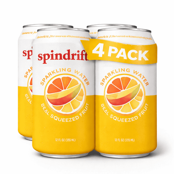Spindrift Mango Orange Sparkling Water, 12 FL oz - ( 4 Pack )