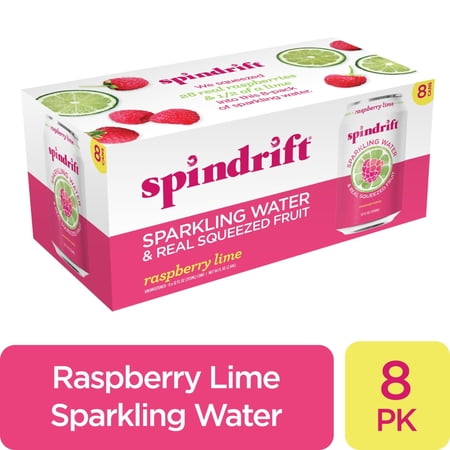 Spindrift Raspberry Lime Flavored Sparkling Water Cans, 8 pk, 12 fl oz, Package May Vary