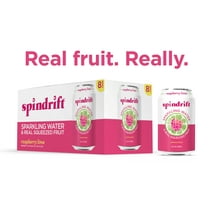 Spindrift Sparkling Water, Raspberry Lime Flavored, Made with real Squeezed Fruit, 12 fl oz, 8 Count, No Sugar Added, 5 Calories per Can