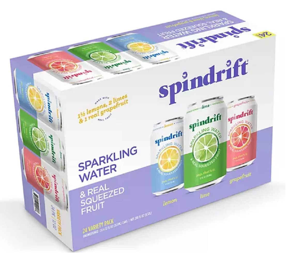 Spindrift Sparkling Water with Real Squeezed Fruit, Variety Pack (12 fl