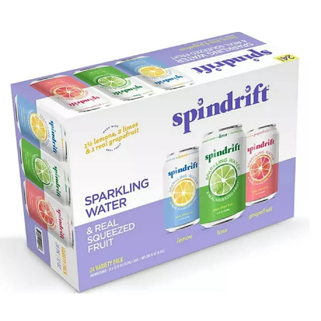 Spindrift Sparkling Water with Real Squeezed Fruit, Variety Pack (12 fl. oz., 24 pk.)