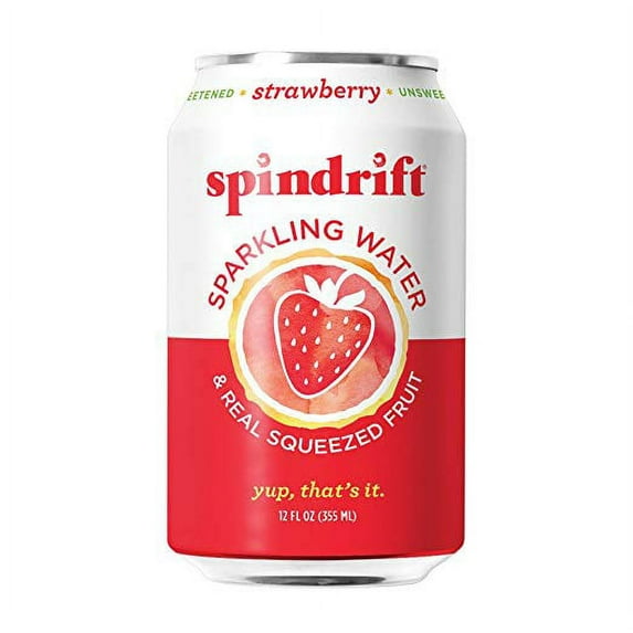 Spindrift Strawberry Sparkling Water 12 oz Cans - Pack of 24