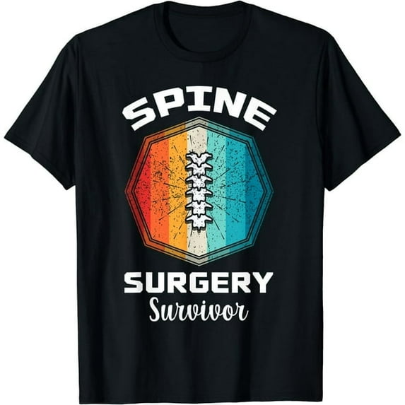 Spine Surgery Survivor Vintage Men's Short Sleeve Round Neck Black T-shirt