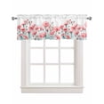 thumbnail image 1 of Sping Pink Flower Linen Curtain Valance for Bedroom/Bathroom/Kitchen/Office/Living/Dining Room Window,Summer Botanical Plant Watercolor White Rod Pocket Topper Decorative Cafe Drapes Panel 54"x18", 1 of 6