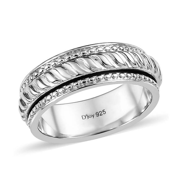 Spinner Anxiety Rings for Men Women 925 Sterling Silver Swirl Statement Jewelry Wedding Band Stress Relief Women Size 7 Birthday Christmas Gifts