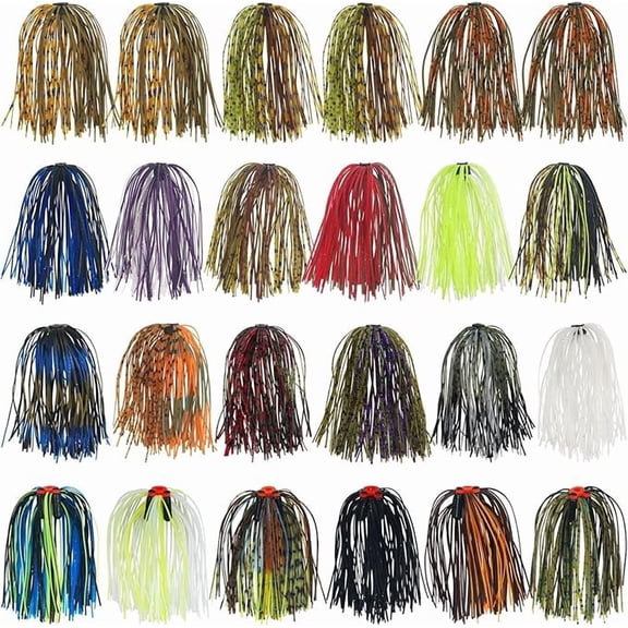 Spinner Bait Skirt Jig Skirts Replacement DIY Fishing Lure Making Supplies Soft Skirt for Spinnerbaits Bass Fishing Jigs Buzzbait Squid Jigs Fishing Lure Skirts 50 Strands