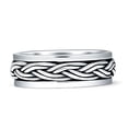 thumbnail image 1 of Spinner Braided Silver Oxidized Ring 925 Sterling Silver Size 10, 1 of 6