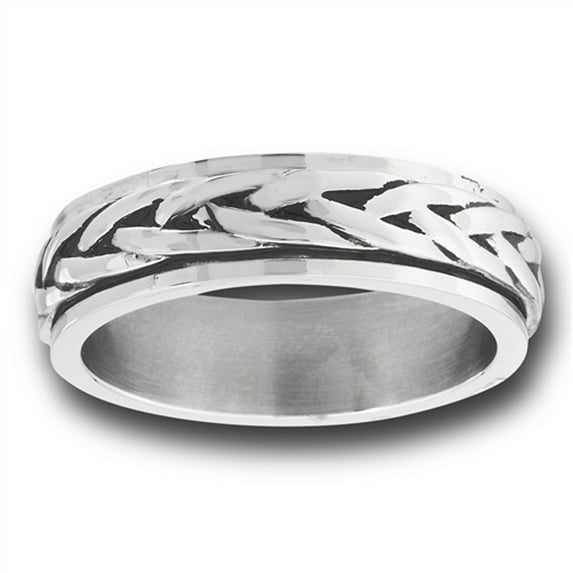Spinner Celtic Weave Knot Wide Wedding Ring Stainless Steel Band Gray Jewelry Female Male Size 11