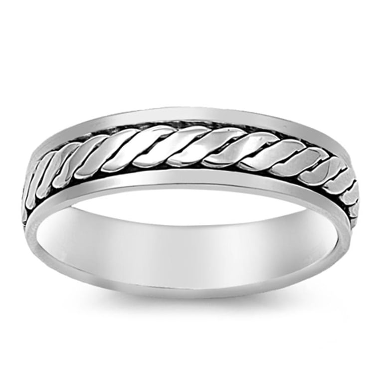 Spinner Weave Cool Wedding Ring .925 Sterling Silver Band Jewelry