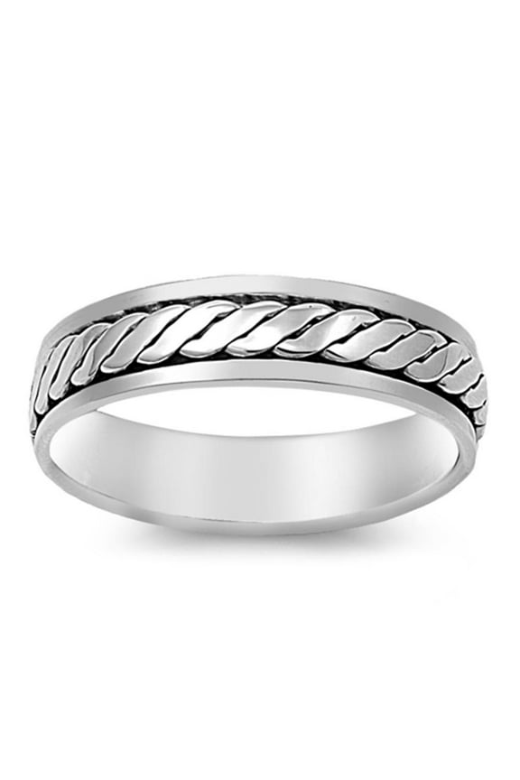 Spinner Weave Cool Wedding Ring .925 Sterling Silver Band Jewelry Female Male Unisex Size 11